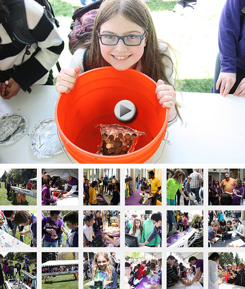 Collage of kids at UW Engineering Discovery Days and link to Flickr album