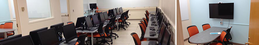 composite image of rooms and computer workstations in Wilcox 73