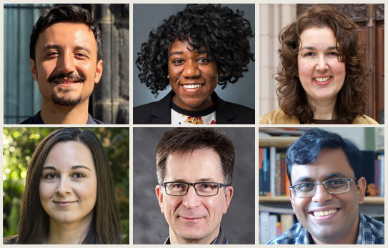 a collage of six faculty headshots