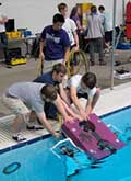 UW launch the robot during a recent regional competition.