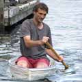 Matt Rogge in a canoe