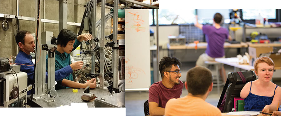images of students working in UW CoMotion's accessible MakerSpace