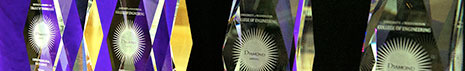 Diamond Awards trophies, closeup