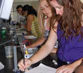 students working in genome lab