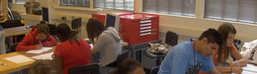 students working in classroom