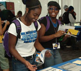 students at college fair