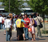 students gathered at Red Square on campus