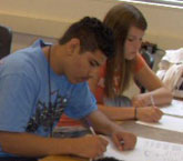 students working in classroom