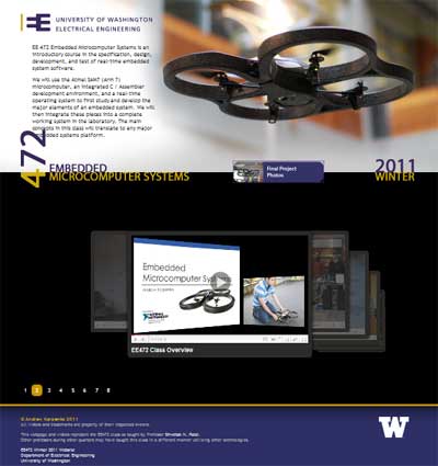 screen shot of EE 472 website