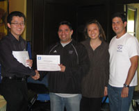 photo, ISE students accepting congratulations