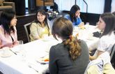 students chatting at Industry Luncheon