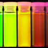 Vials - same substance, different colors due to particle size