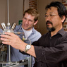 In the Micron Lab - Fumio Ohuchi and student