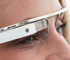 closeup of woman wearing internet glasses