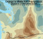 excerpt of a map showing changes in precipitation predicted for the 2040s