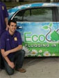 student with EcoCar