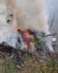 burning slash pile