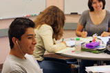 students at tables