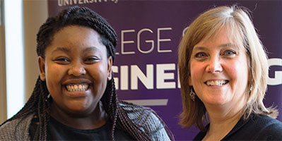 smiling UW Engineering student with mentor