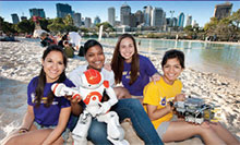 WiSE students studying robotics in Australia