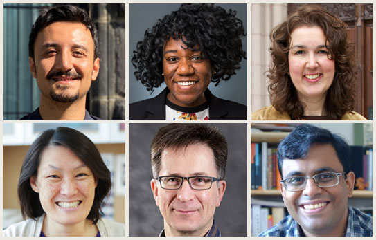 a collage of six faculty headshots