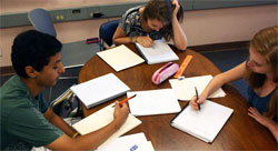 students working hard at their notebooks