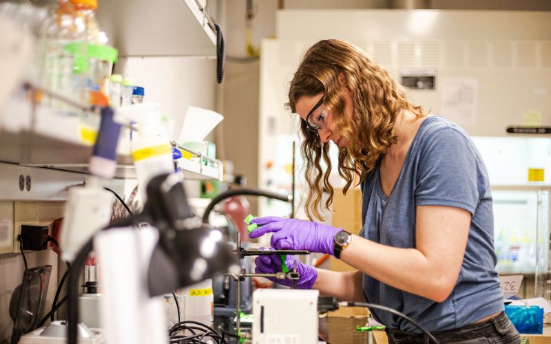 Person working in chemical engineering lab