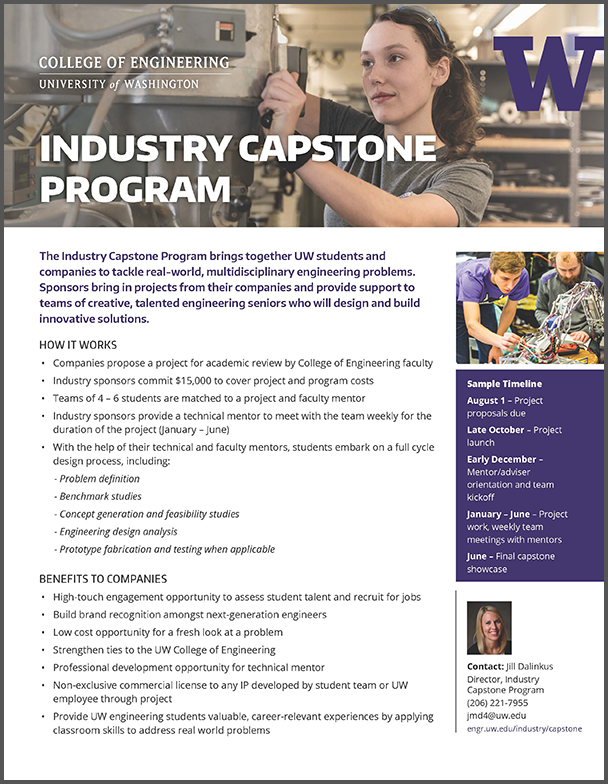 link to and image of Industry Capstone Program flyer