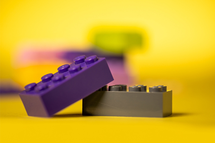 Two legos stacked