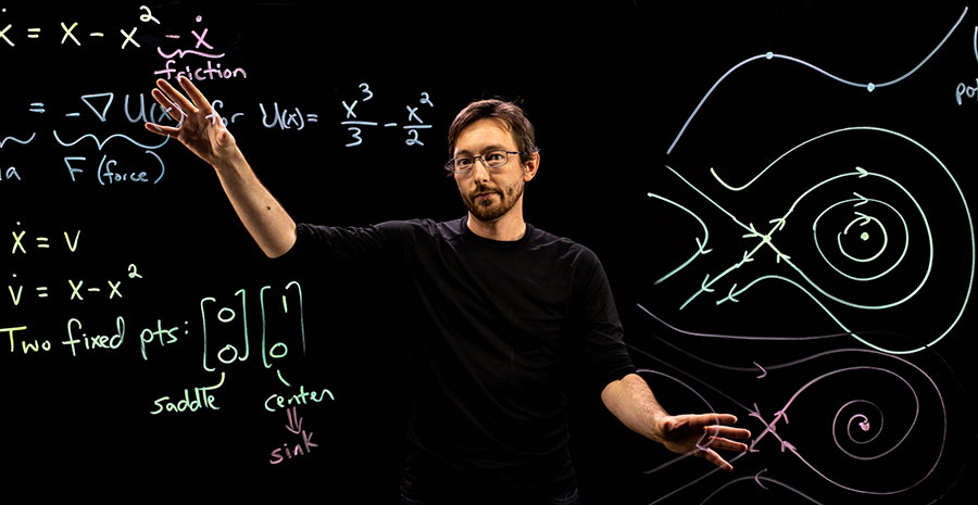Steve Brunton teaching formulas using lightboard