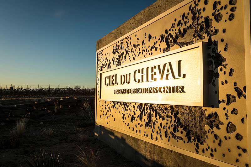 Ciel du Cheval vineyard sign