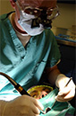 dentist operates on a patient's mouth (photo: US Navy)
