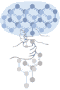 graphic showing hands holding two molecules together (credit: UCLA Newsroom)