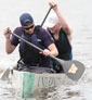 photo, CEE students paddle their canoe (courtesy ASCE)