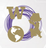 graphic linking W, Seattle shape, and globe icon