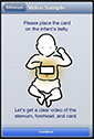 screen shot of data collection app with outline of baby