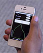 SpiroSmart app charts an exhalation on a smart phone