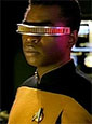 Geordi LaForge, a blind character from Star Trek who wore VISOR for super-human vision. Image from Wikipedia