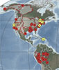 excerpt of map showing carbon sampling locations