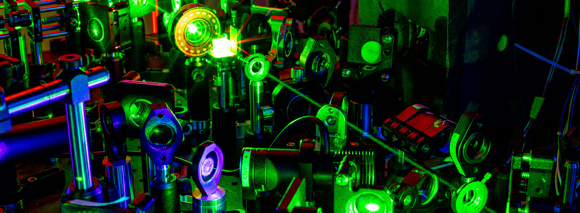 Colorful lights in a lab