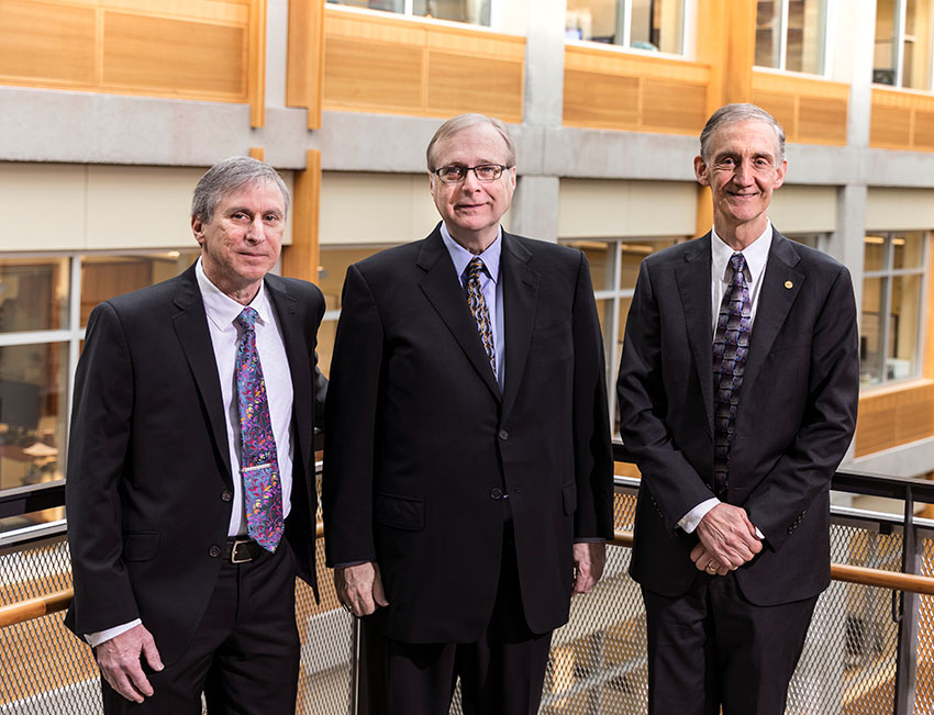 Hank Levy, left, Paul G. Allen, center, and Ed Lazowska, right