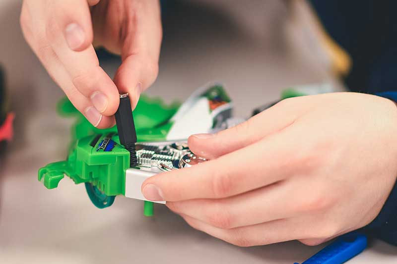 photo of headphone jack being attached