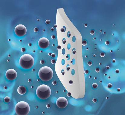 A flow battery’s membrane must filter molecules so that some pass through quickly while others do not. Only certain materials allow for this sort of filtering. To date polymers have been the material of choice, but Membrion is exploring ways to replace them with silica gel.