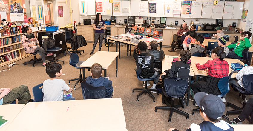 Grabby teaching in an elementary class