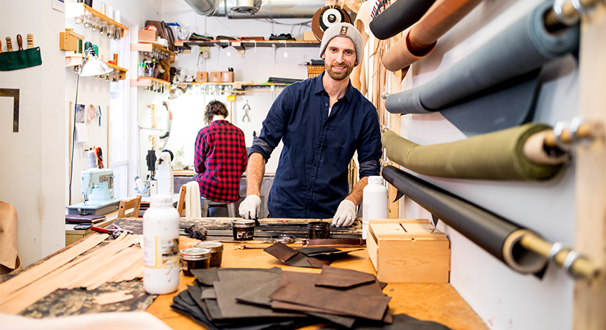 Dan Sedlacek in the Uphill Designs workshop