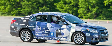 The UW EcoCar2 car on track