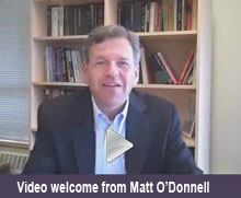 Video image of Dean Matt O'Donnell for launching welcome message