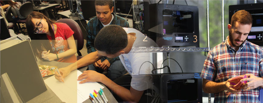 composite image of students in the Engineering Academic Center