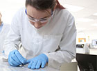 student working in cleantech lab