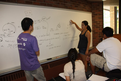 Students teach each other to stay on the same page.